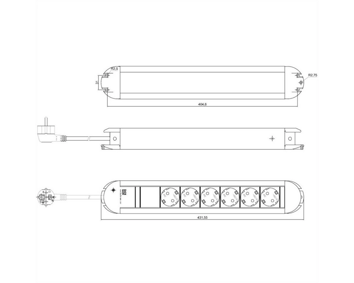 PRIMO 331.010 6-fach, Steckdosenleiste