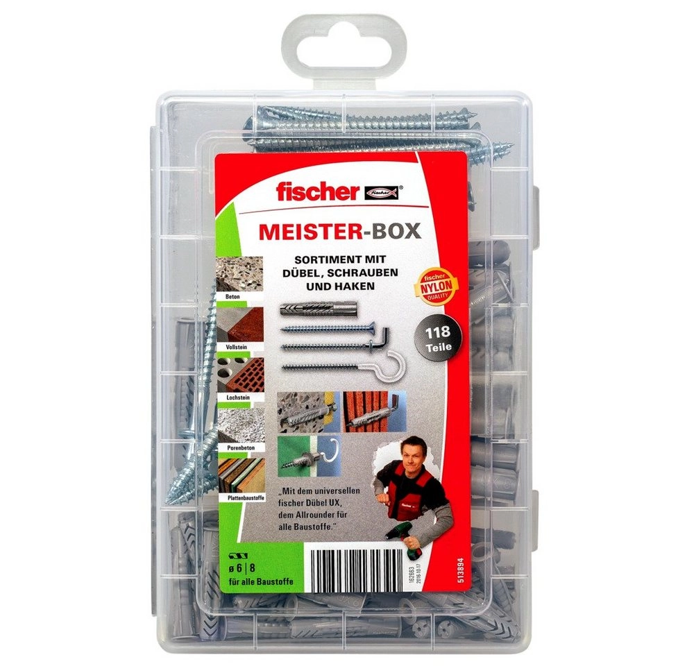 Meister-Box UX mit Schrauben und Haken, Dübel