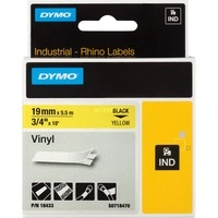 Rhino IND ORIGINAL Schriftband Vinyl 19mm x 5,5m, schwarz auf gelb