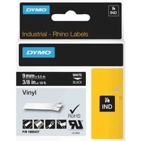 Rhino IND ORIGINAL Schriftband Vinyl 19mm x 5,5m, weiß auf schwarz