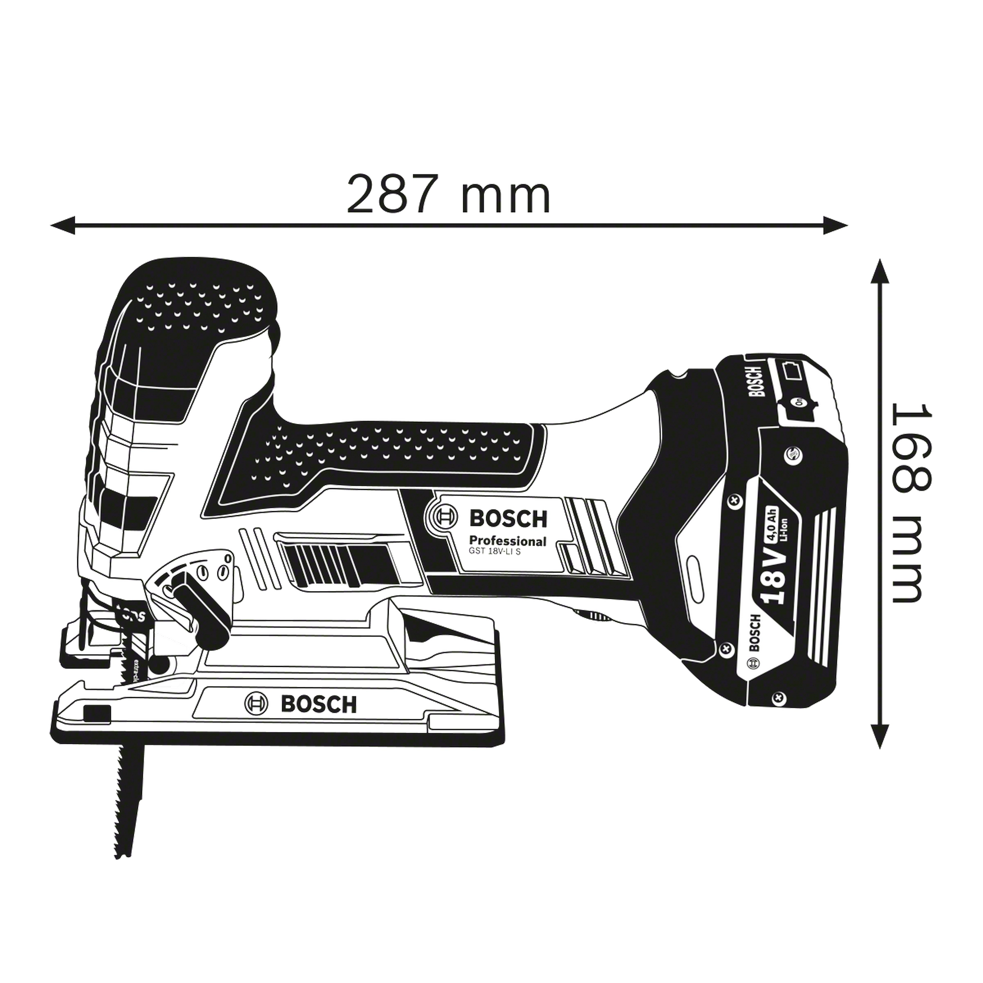 Akku-Stichsäge GST 18V-Li S Professional solo