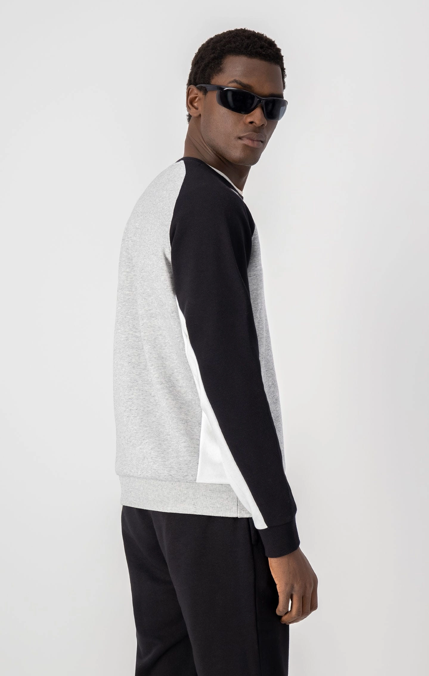 Reverse Weave Sweatshirt aus Baumwollfrottee mit Farbblockdesign