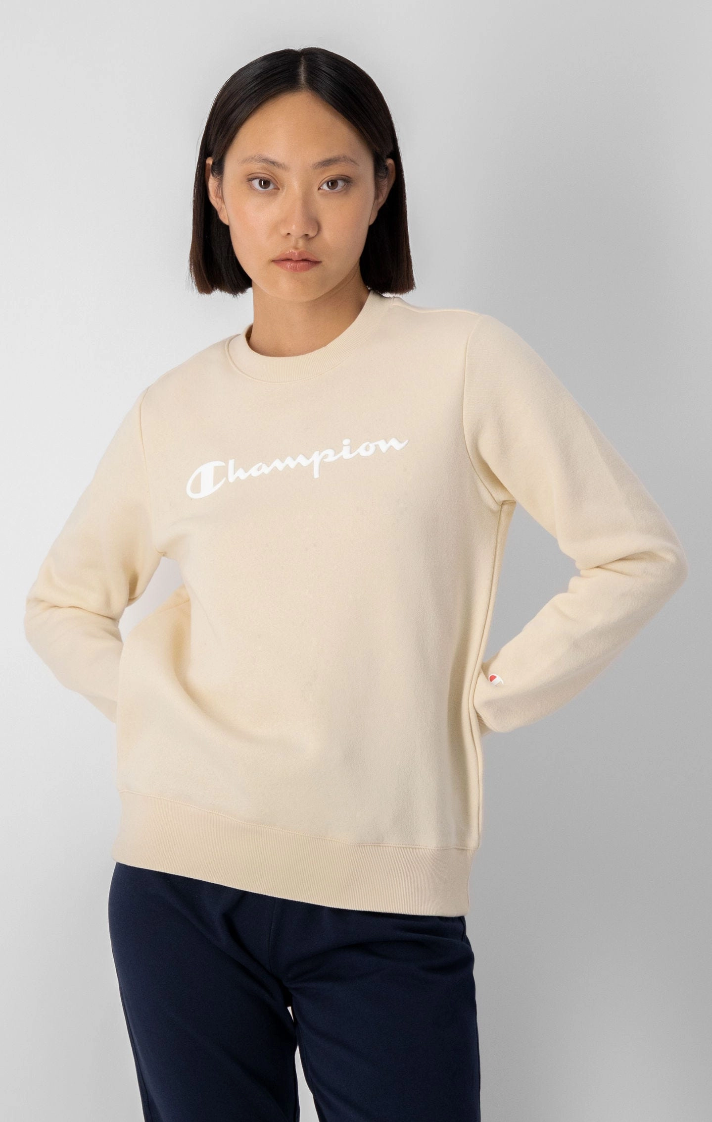Sweatshirt aus Baumwollfleece mit Logo-Schriftzug vorne