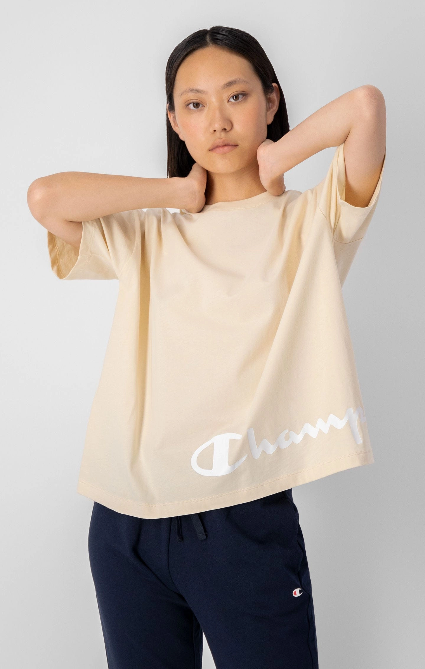 Oversize-T-Shirt aus Baumwolle mit Logo-Schriftzug