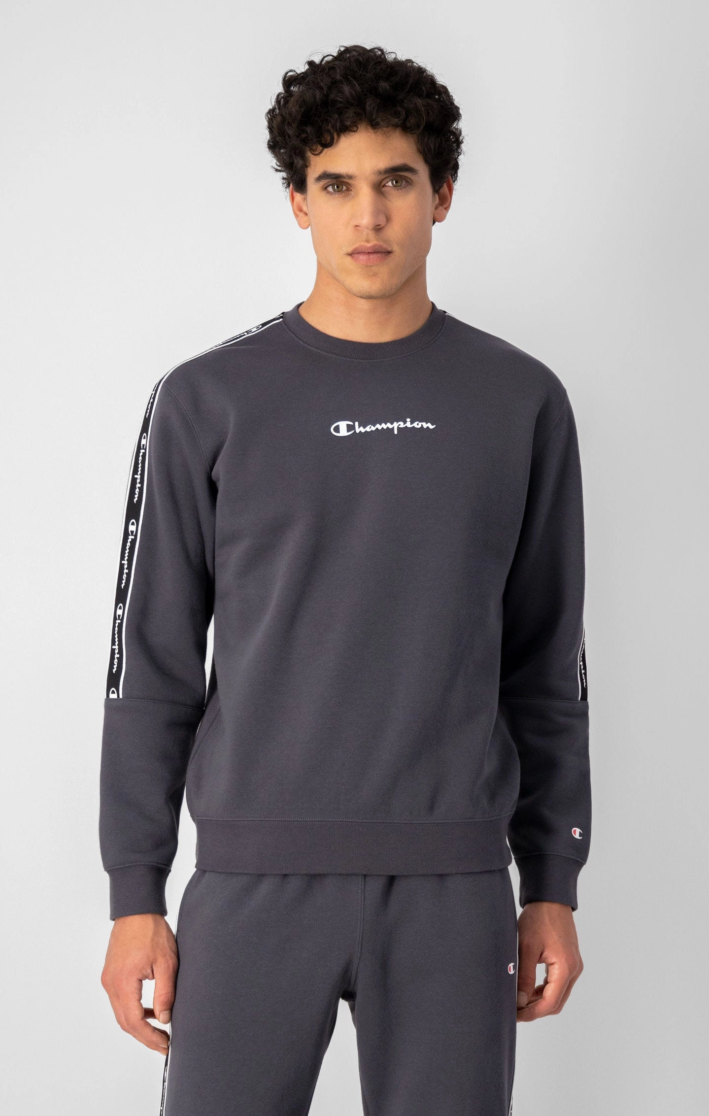 Sweatshirt aus Baumwollfleece mit Bandeinsatz