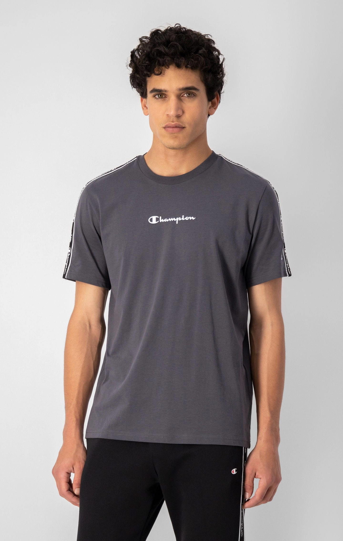 Baumwoll-T-Shirt mit Bandeinsatz