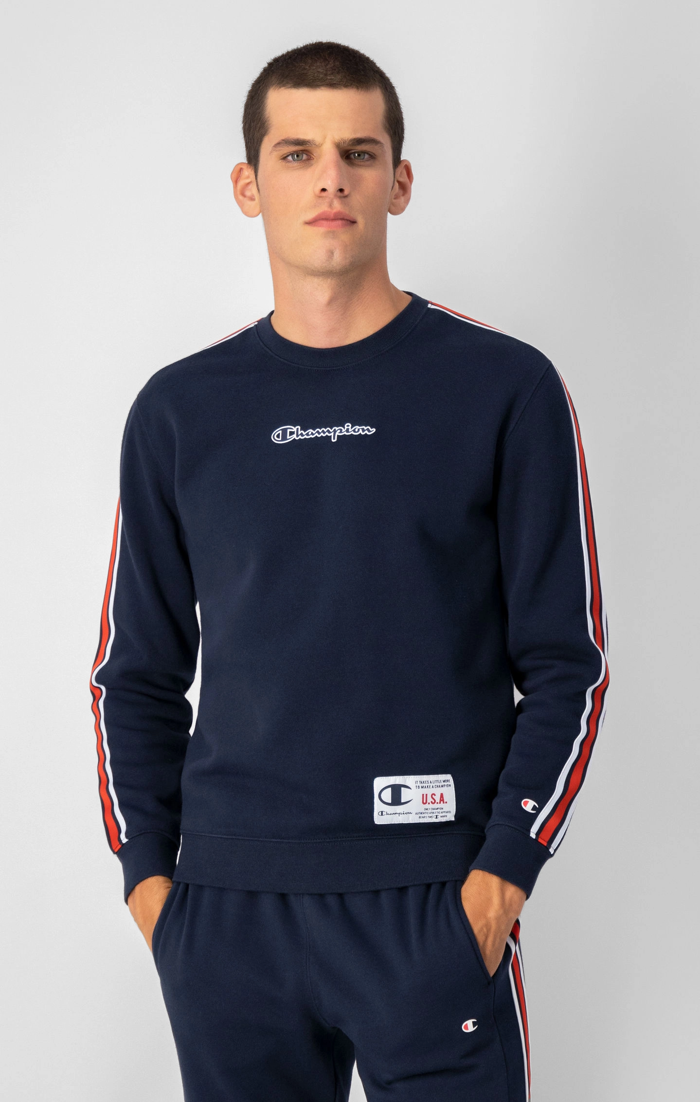 Fleece-Sweatshirt mit Kontrastdetails