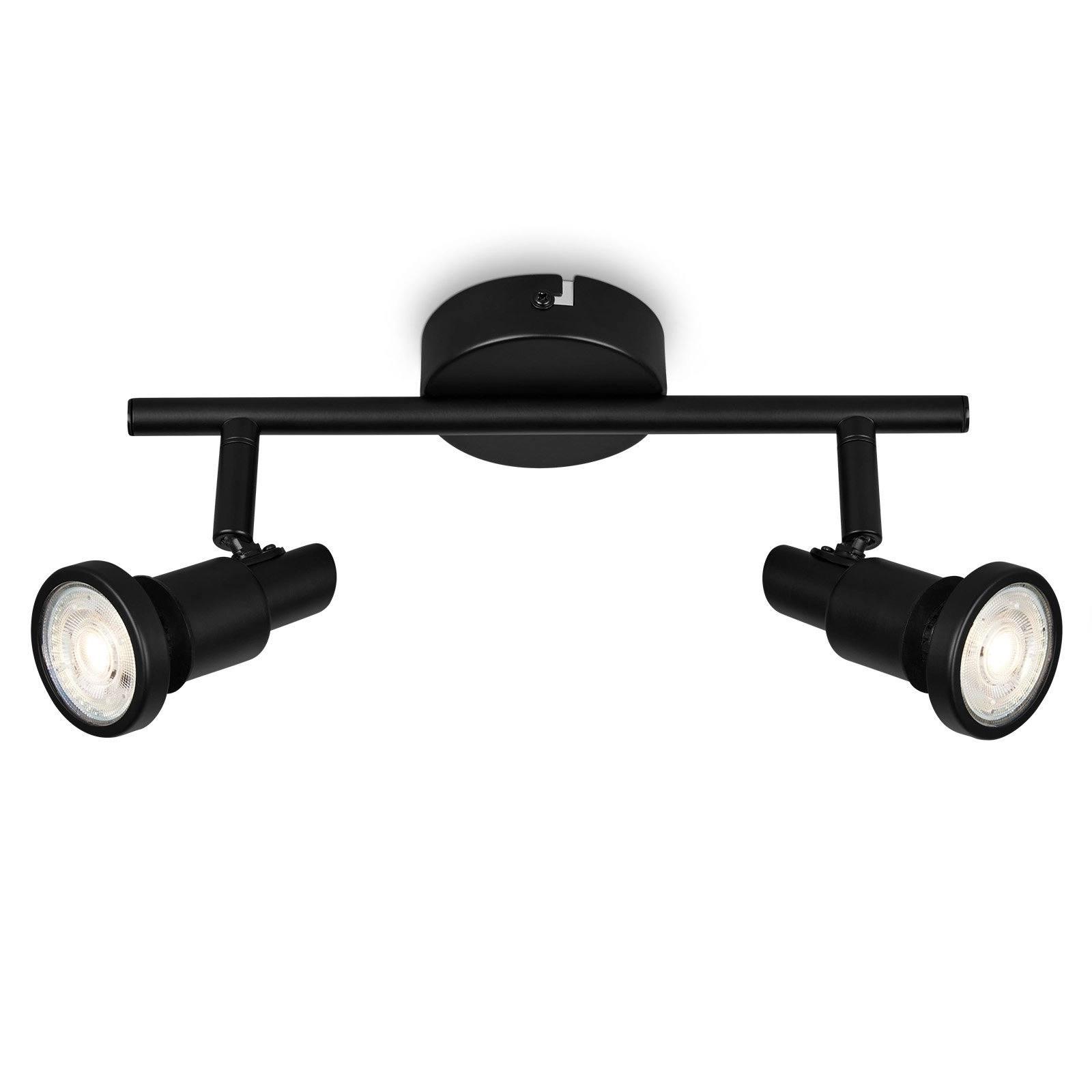 LED Spotleuchte, Ø12,5 cm, 2x GU10, 4,8W, 400 lm, schwarz