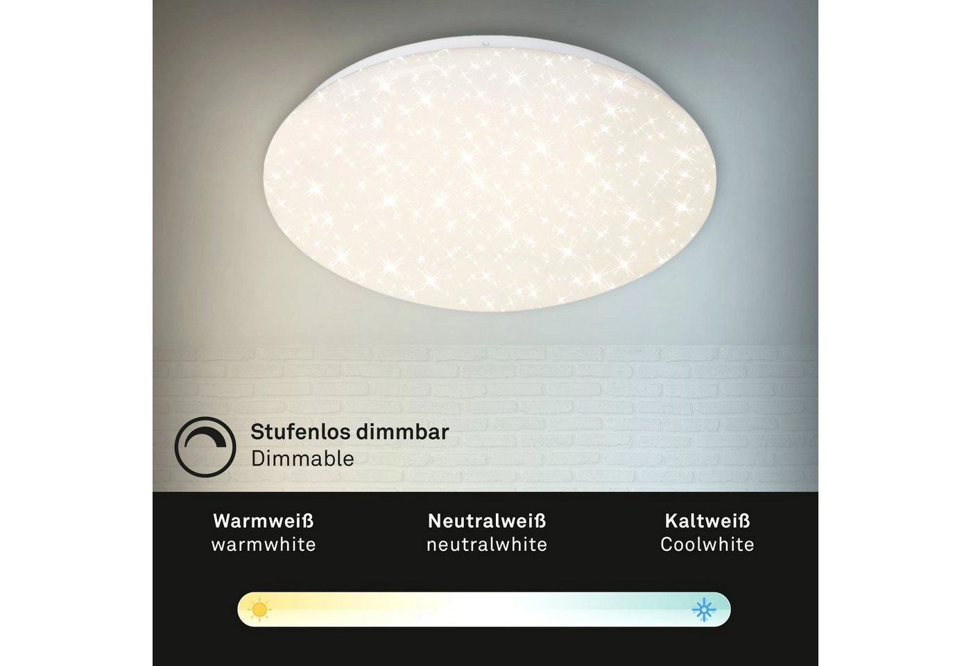 STERNENHIMMEL LED Deckenleuchte, CCT, Nachtlicht, Fernbedienung, Dimmbar, weiß