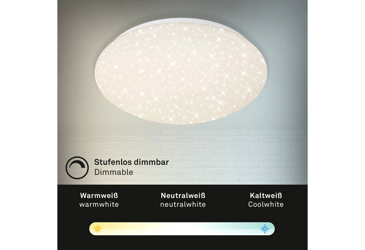 STERNENHIMMEL LED Deckenleuchte, Ø 28 cm, 15 W, Weiß