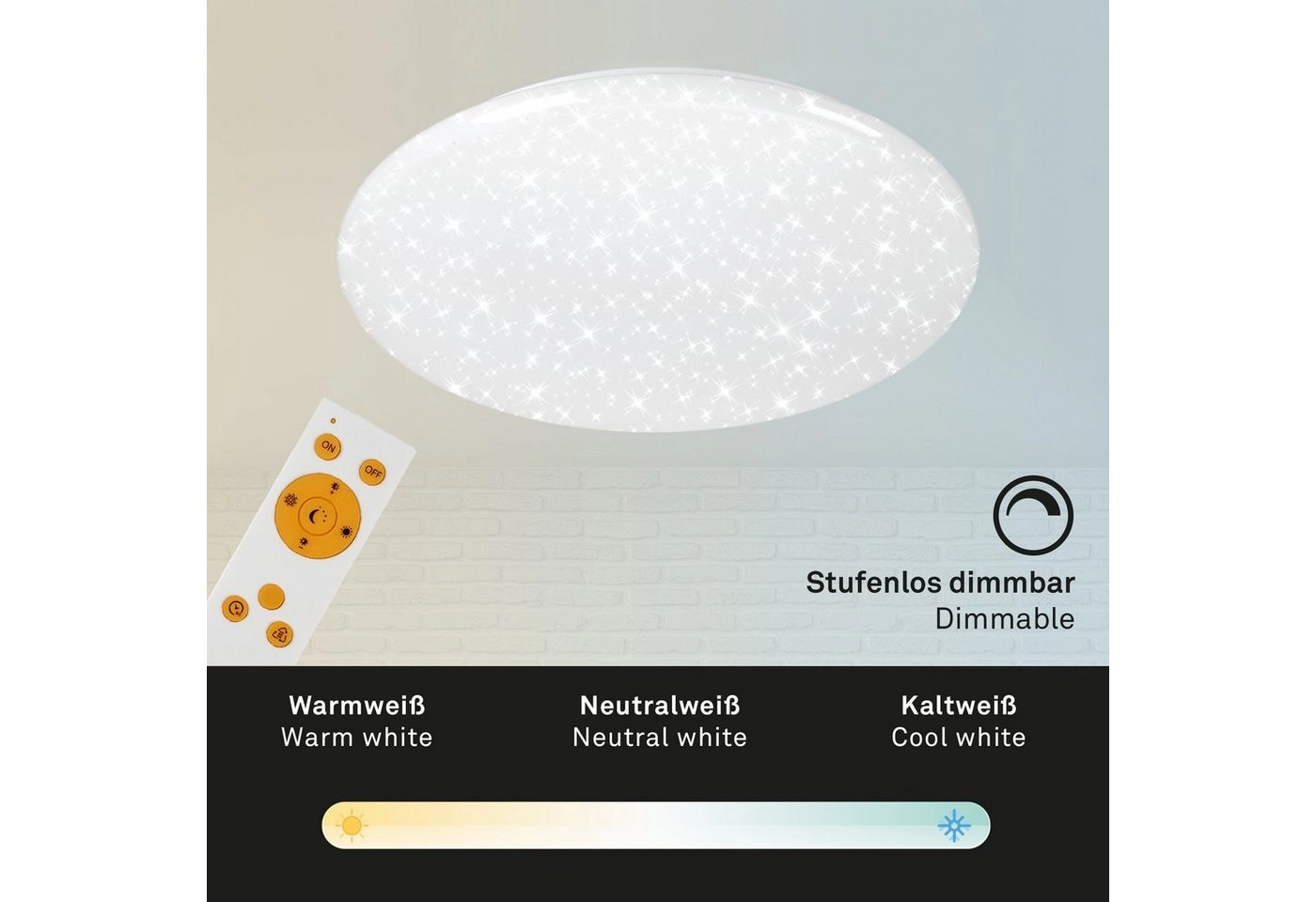 STERNENHIMMEL LED Deckenleuchte, CCT, Nachtlicht, Fernbedienung, Dimmbar