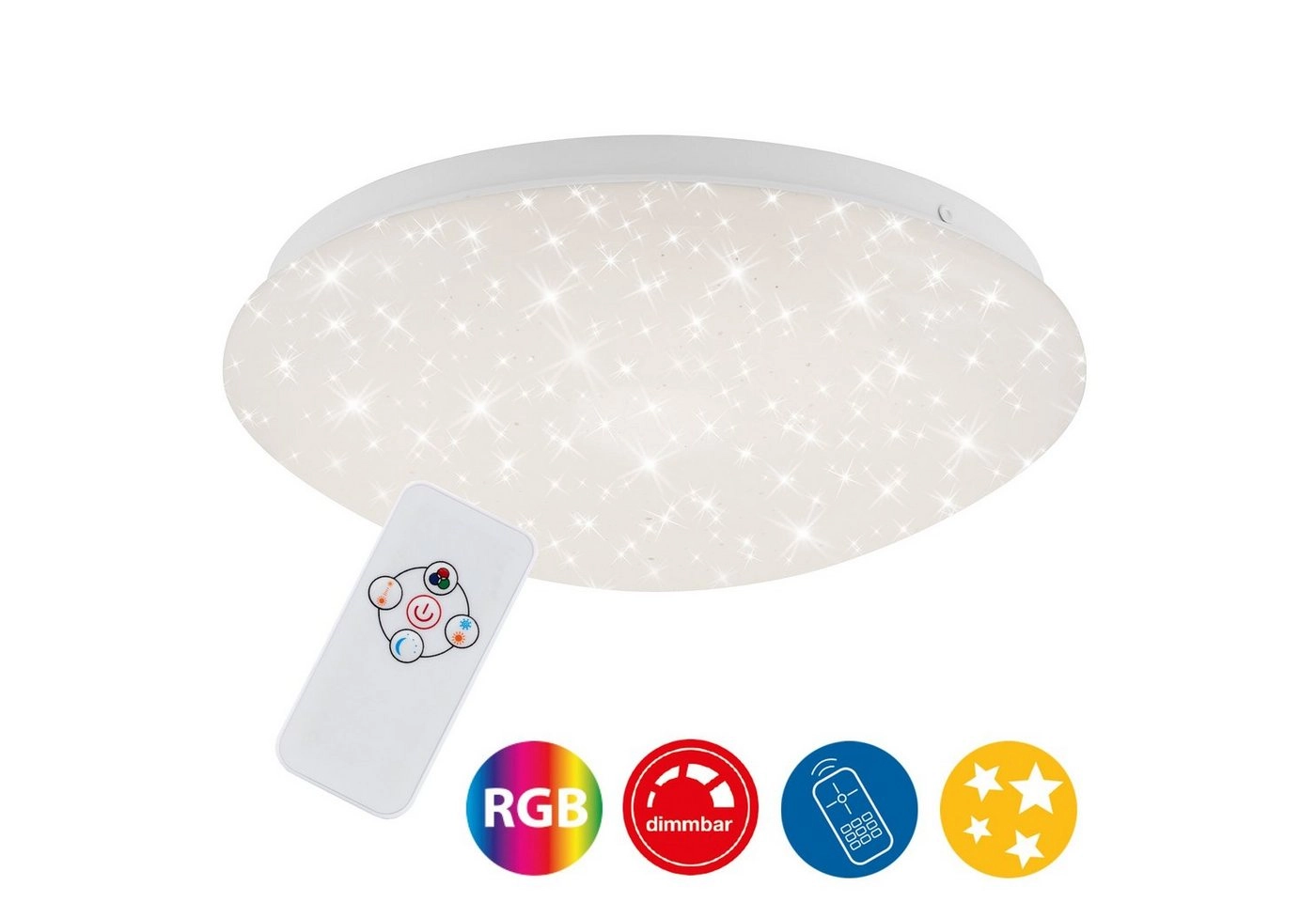 RGB Farbwechsel LED Deckenleuchte, Ø 26 cm, 10 W, Weiß