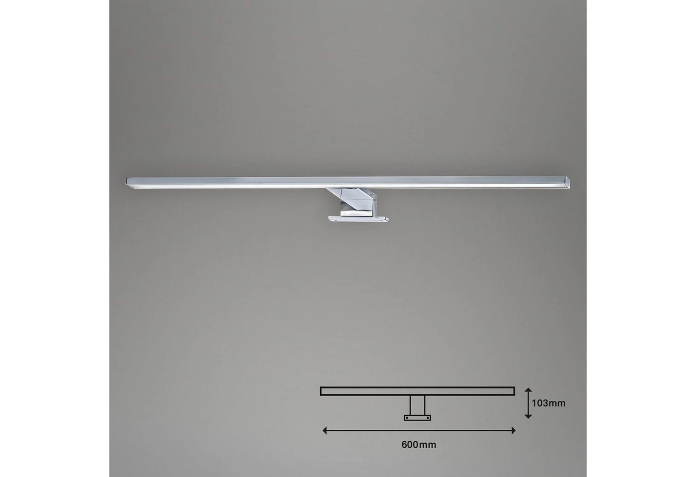 LED Spiegelleuchte, 60 cm, 8 W, Chrom