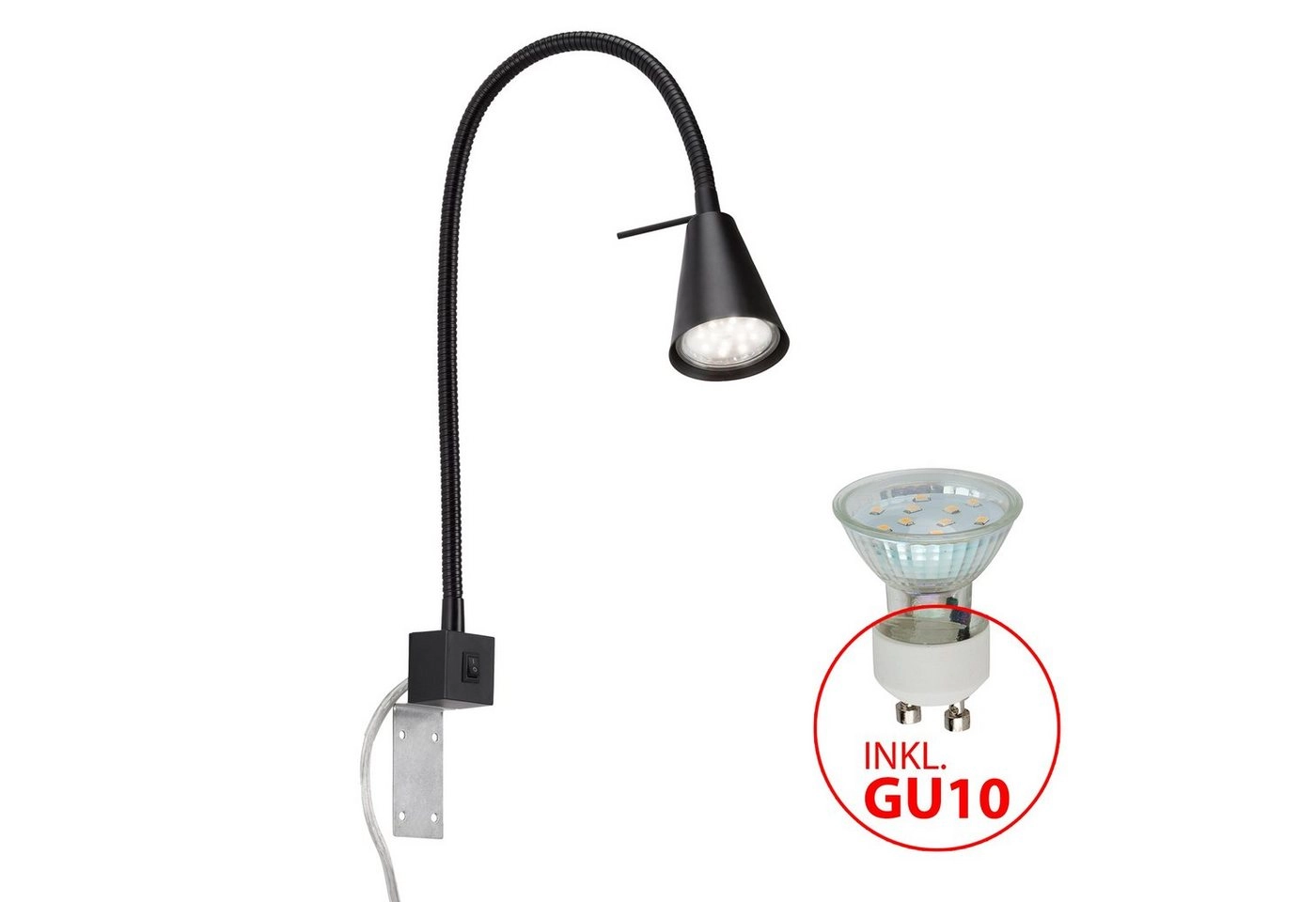 LED Wandleuchte, 40,3 cm, 5 W, Schwarz