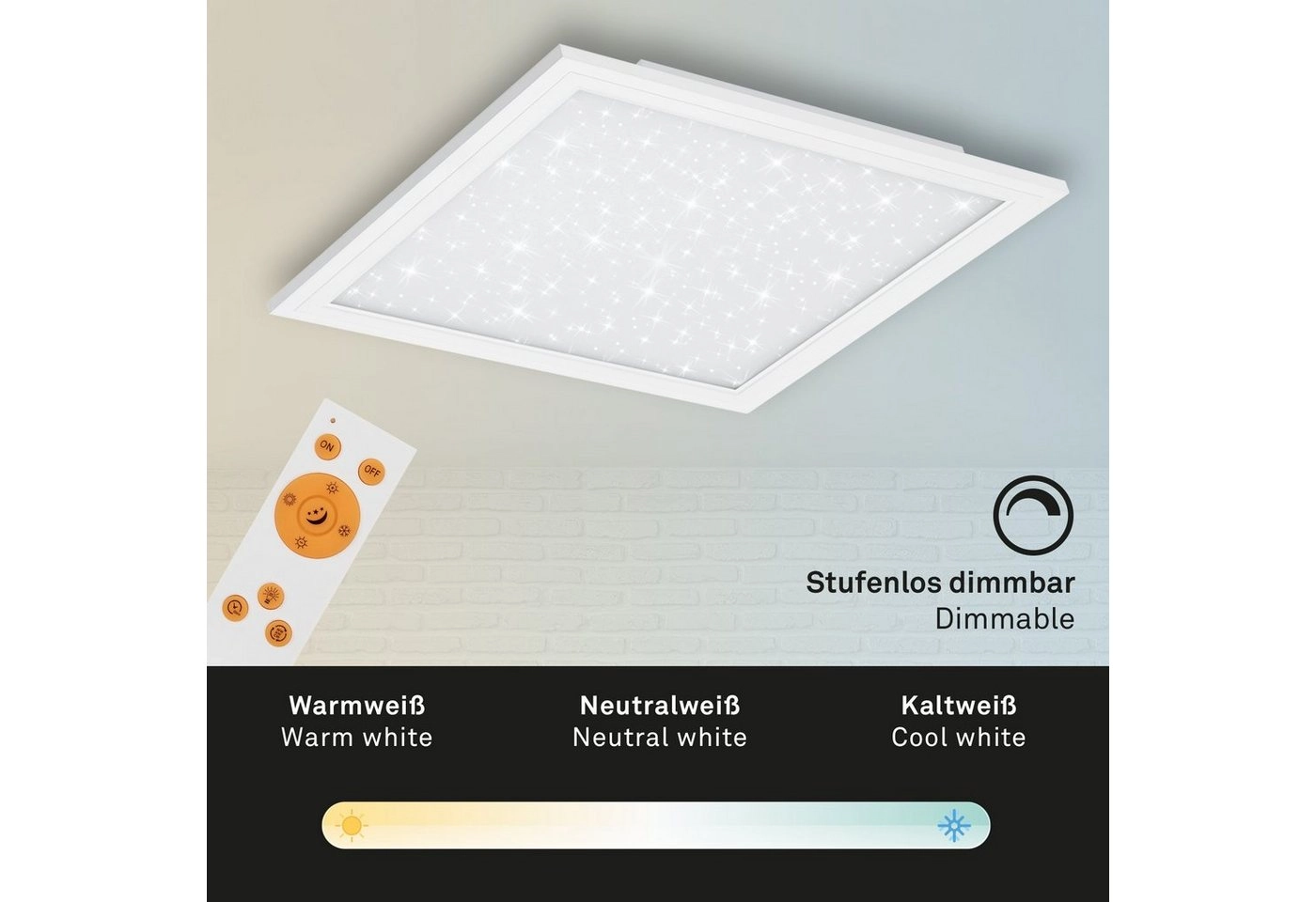 STERNENHIMMEL LED Panel, 59,6 cm, 3800 LUMEN, 36 WATT, Weiß