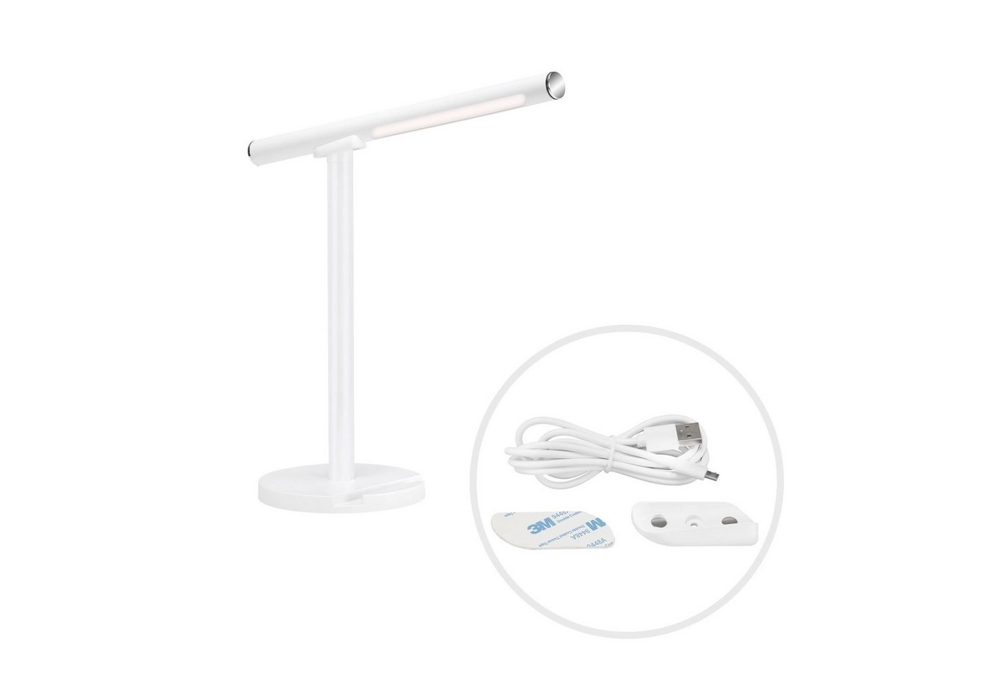 USB LED Wand- und Tischleuchte, 37 cm, 1,5 W, Weiß