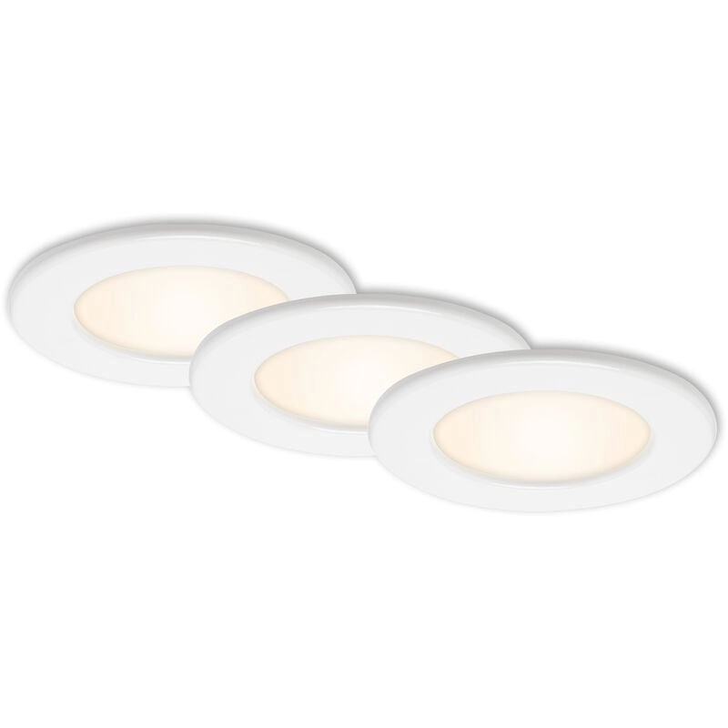 3er Set LED Einbauleuchte, Ø 11,5 cm, 6 W, Weiß