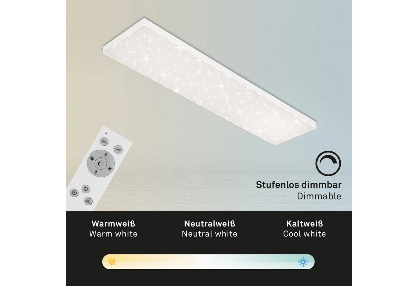 CCT LED Panel, 119,5 cm, 38 W, Weiß