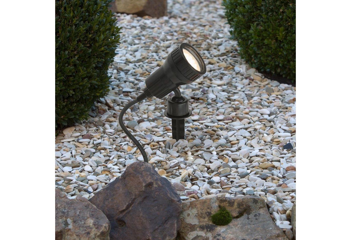 LED Außenstrahler. 19,5 cm, 3 W, Schwarz