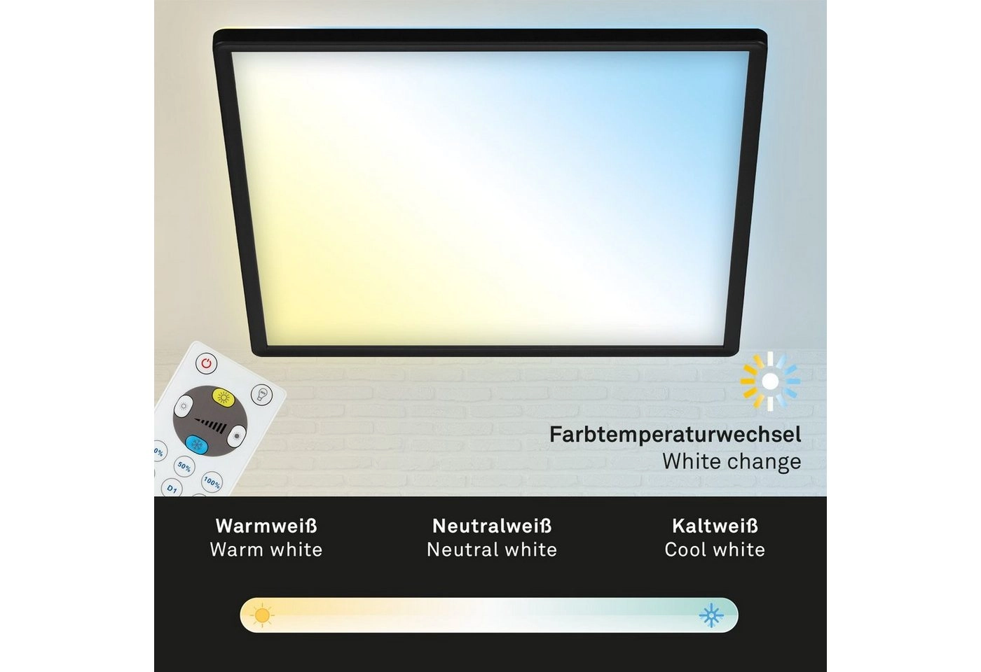 SLIM CCT LED Panel, 42 cm, 22 W, Schwarz