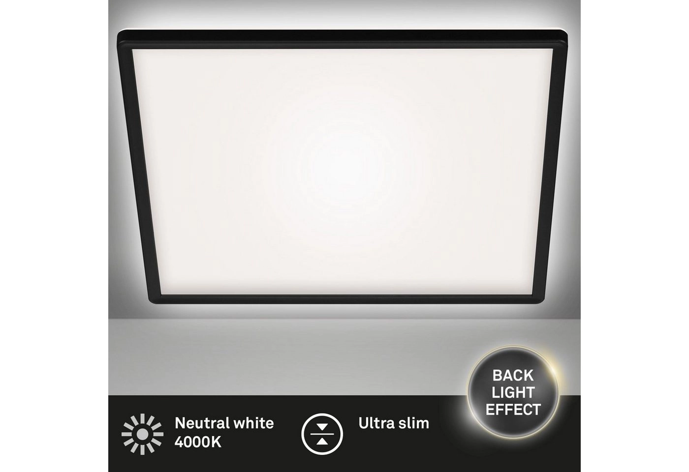 SLIM LED Panel, 29,3 cm, 18 W, Schwarz