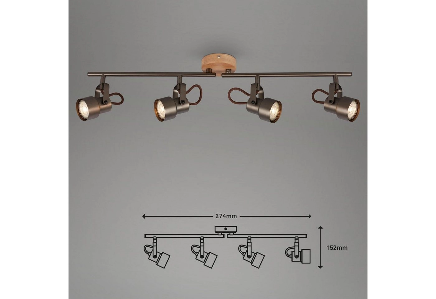 LED Spot Deckenleuchte, 68,4 cm, 20 W, Grau