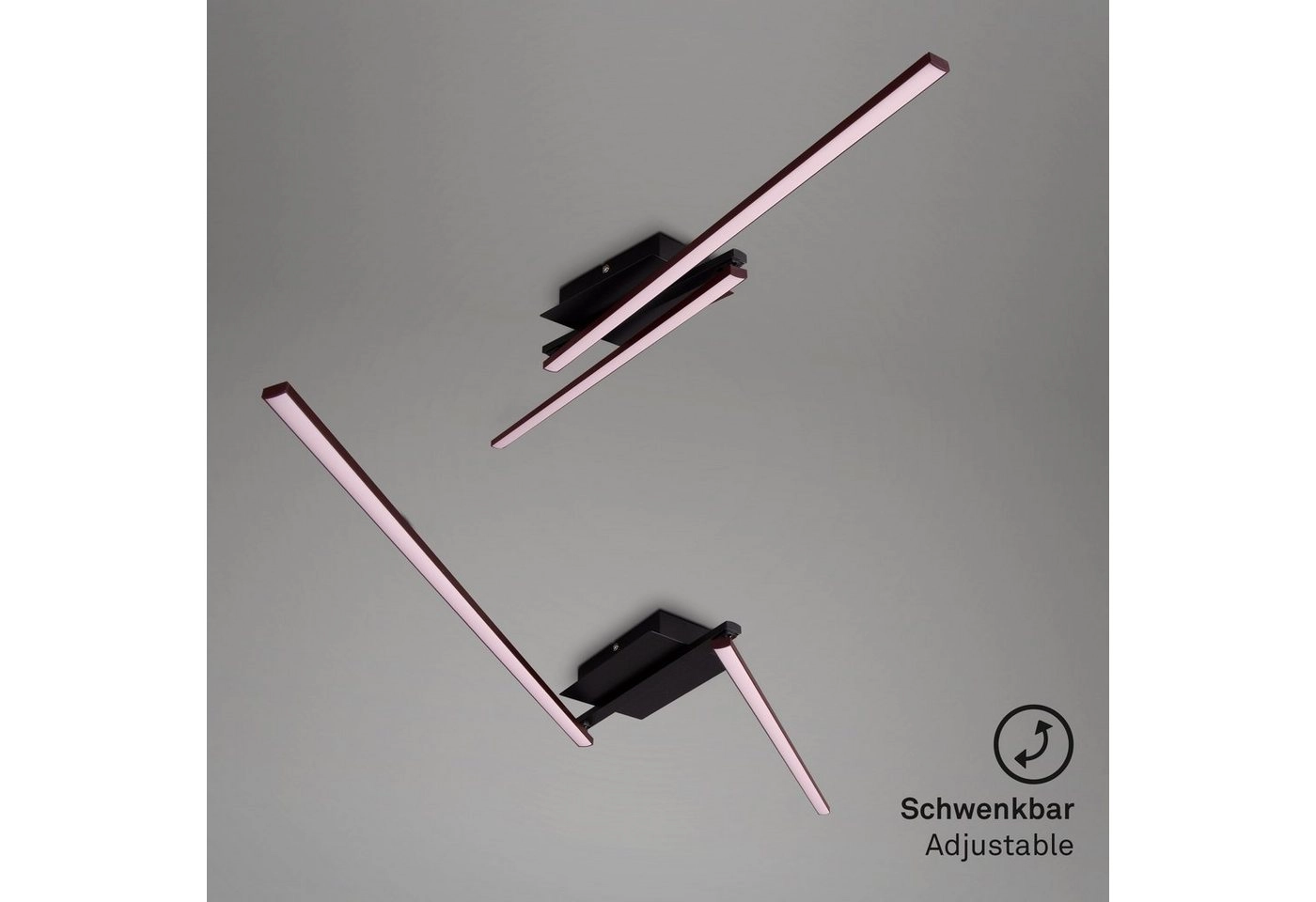 LED Deckenleuchte, 143,6 cm, 12 W, Schwarz