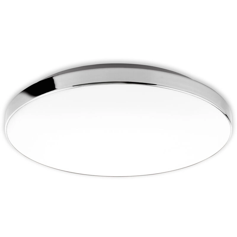 LED Deckenleuchte, Ø 35,5 cm, 18 W, Weiß-Chrom