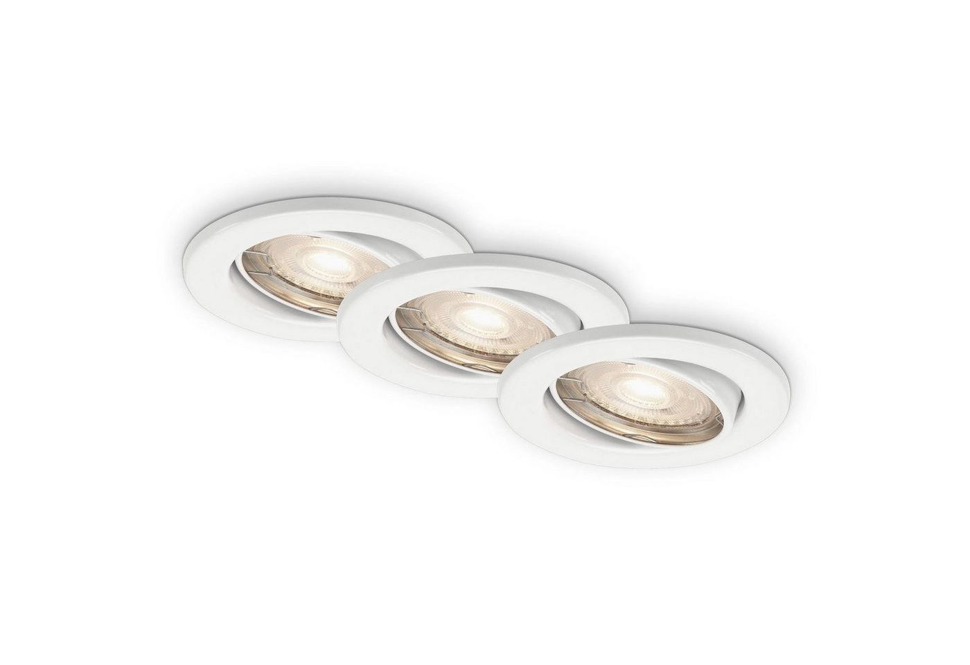 3er Set LED Einbauleuchte, Ø 8,6 cm, 5 W, Weiß