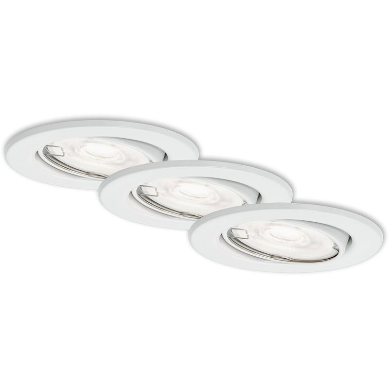 3er Set LED Einbauleuchte, Ø 8,6 cm, 5 W, Weiß