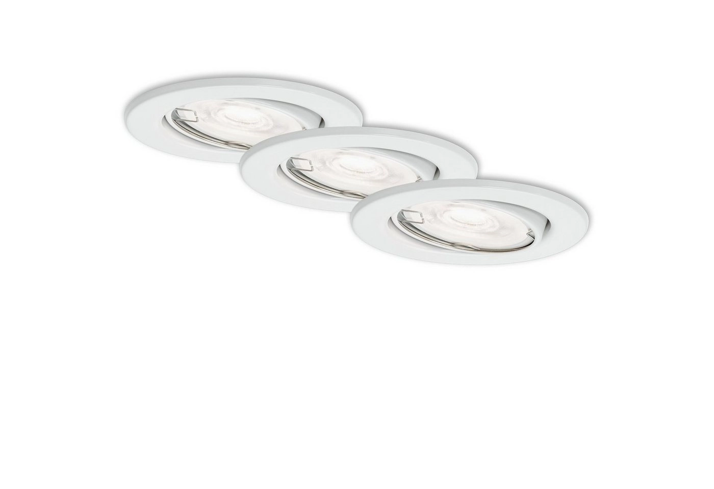 3er Set LED Einbauleuchte, Ø 8,6 cm, 5 W, Weiß