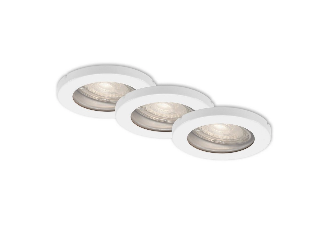 3er Set LED Einbauleuchte, Ø 8,5 cm, 5 W, Weiß