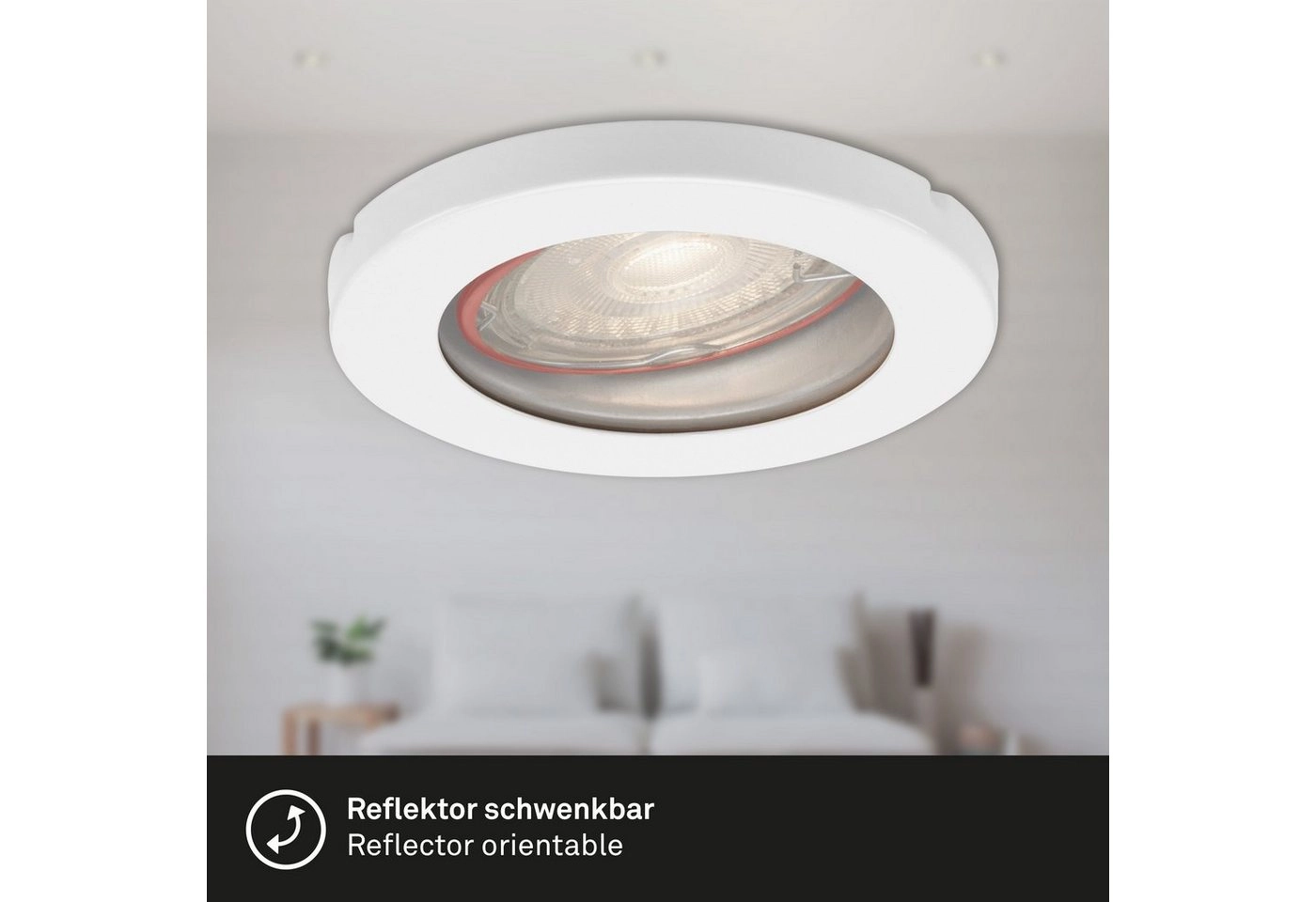 3er Set LED Einbauleuchte, Ø 8,5 cm, 5 W, Weiß