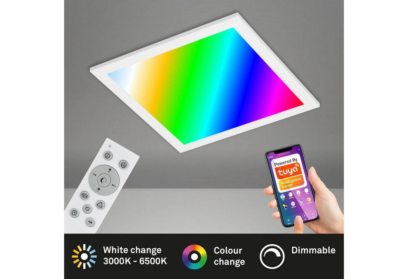 Smart CCT/RGB Panel, 29,5 cm 18 W, Weiß