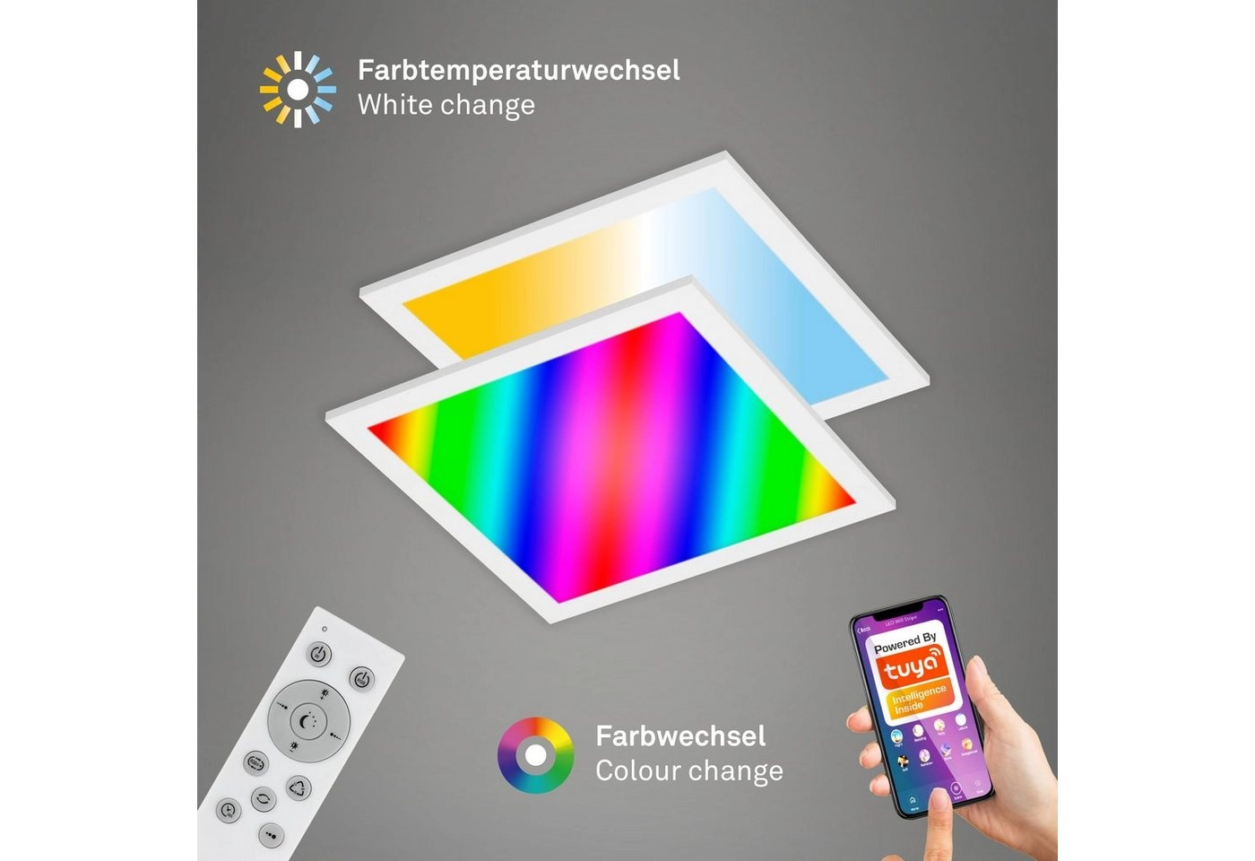 Smart CCT/RGB Panel, 29,5 cm 18 W, Weiß