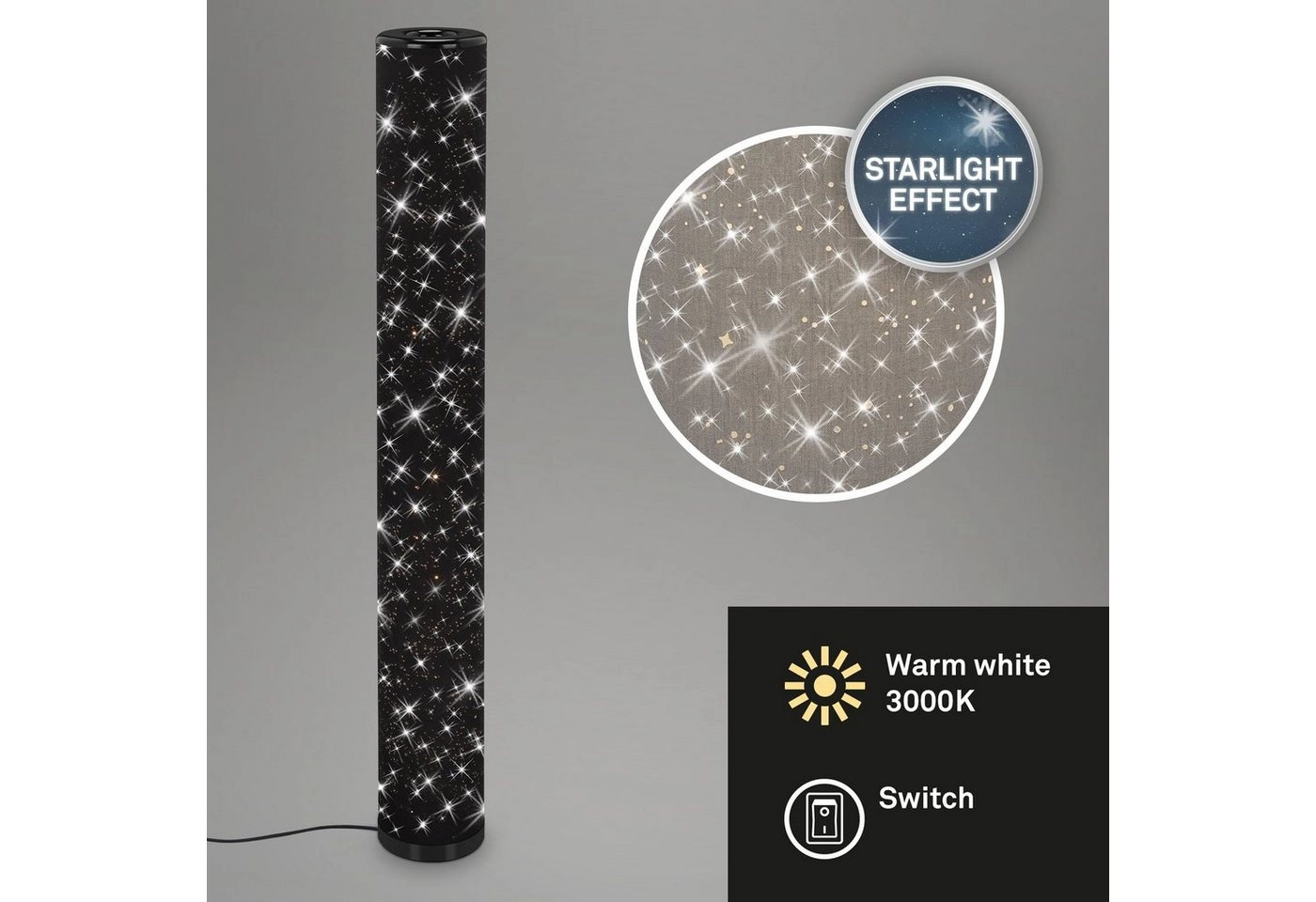 STERNENHIMMEL LED Stehleuchte, 103,5 cm, 12 W, Schwarz