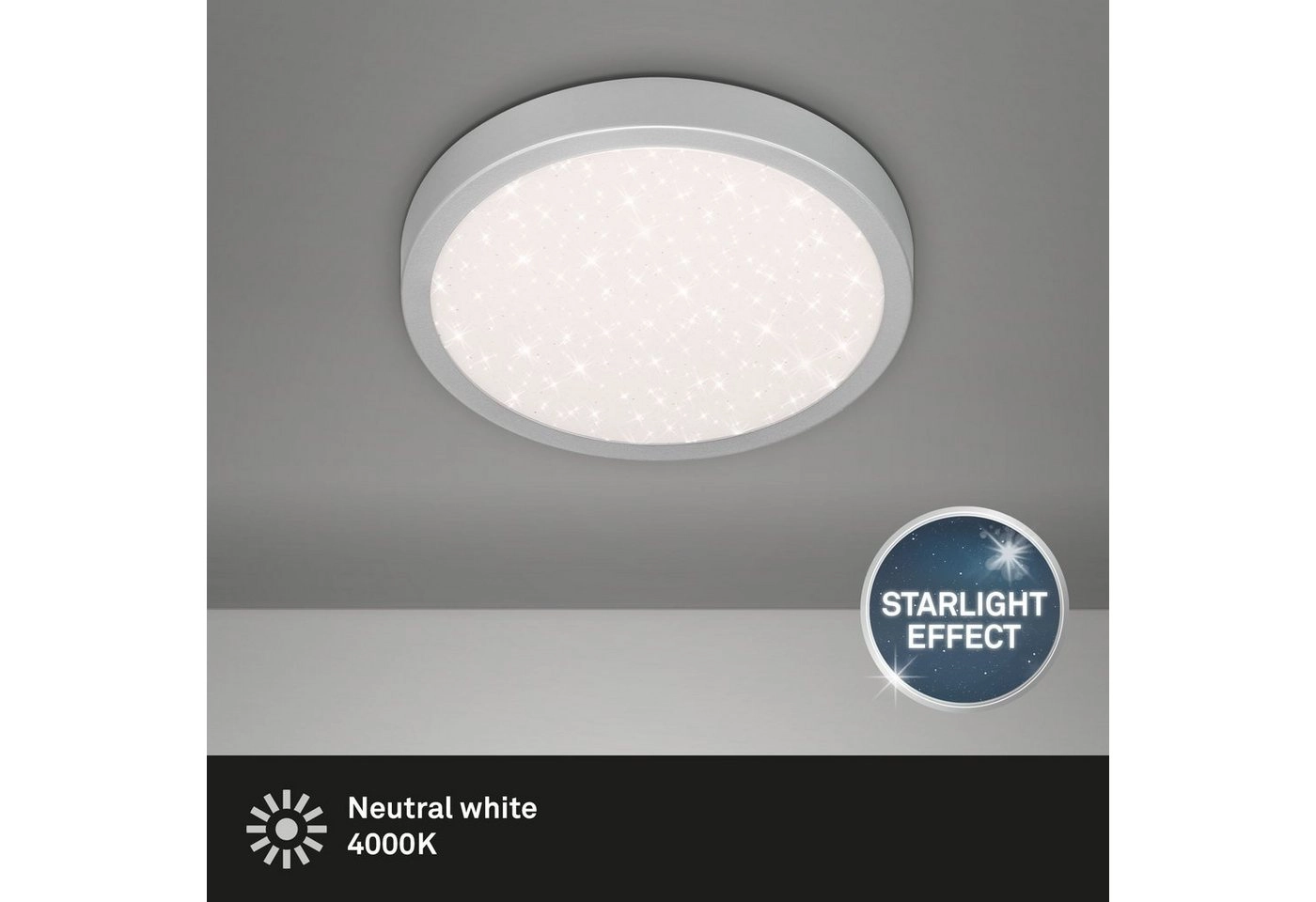 STERNENHIMMEL LED Deckenleuchte, Ø 28 cm, 18 W, Silber