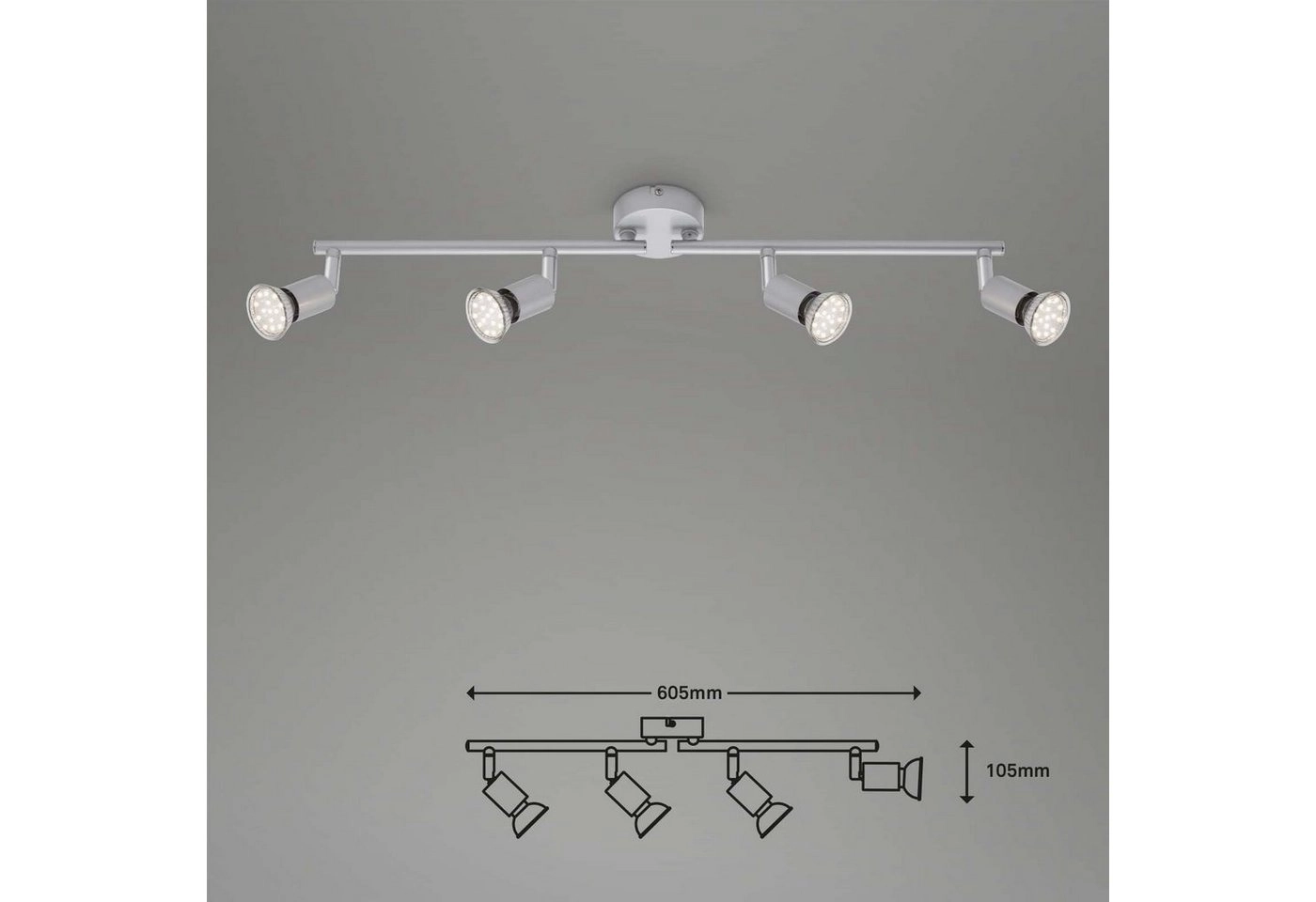 LED Spot Deckenleuchte, 60,5 cm, 12 W, Titan