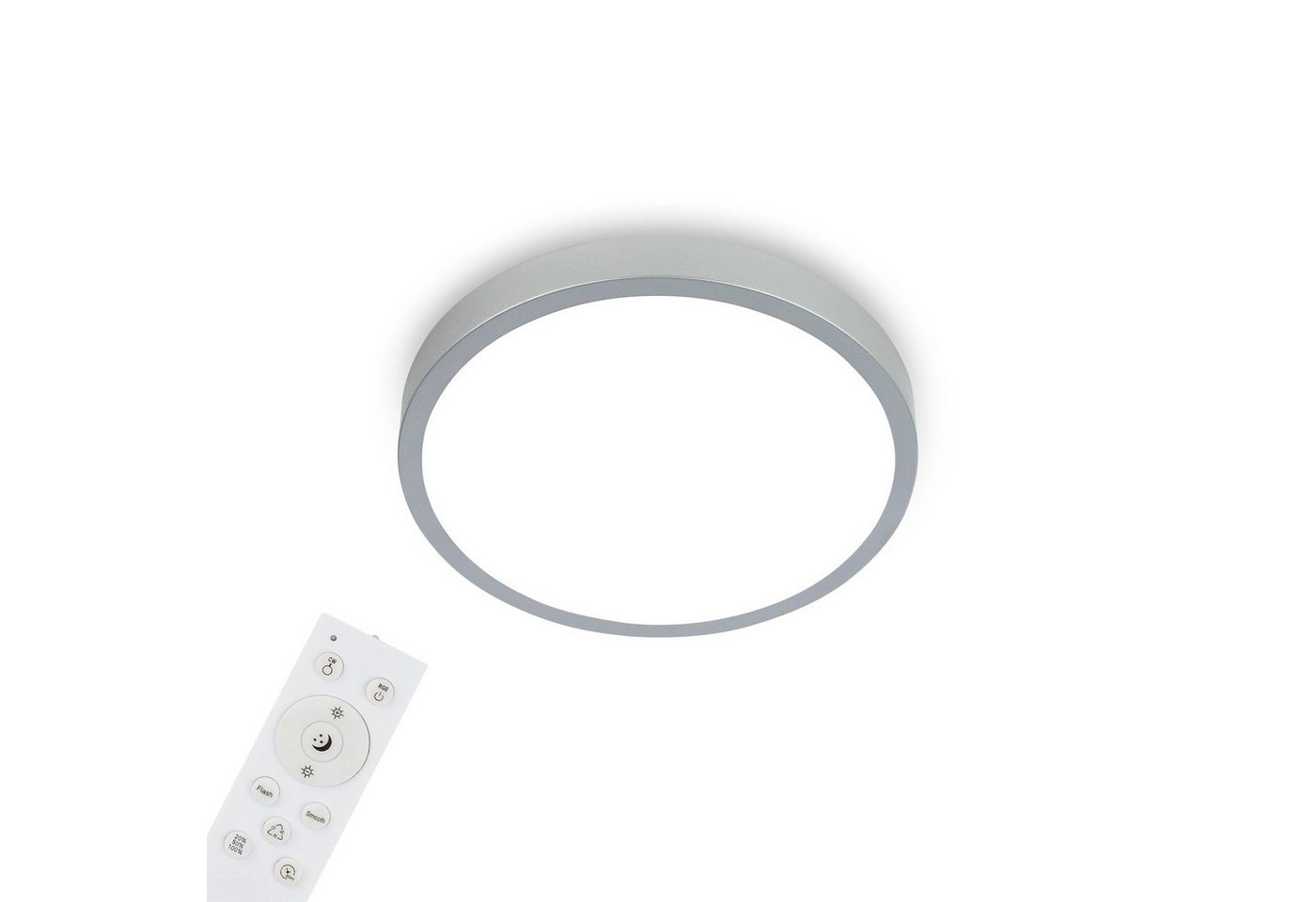 RGBW LED Aufbauleuchte Ø 38 cm, LED-Platine, 22 W, 2900 lm, silber