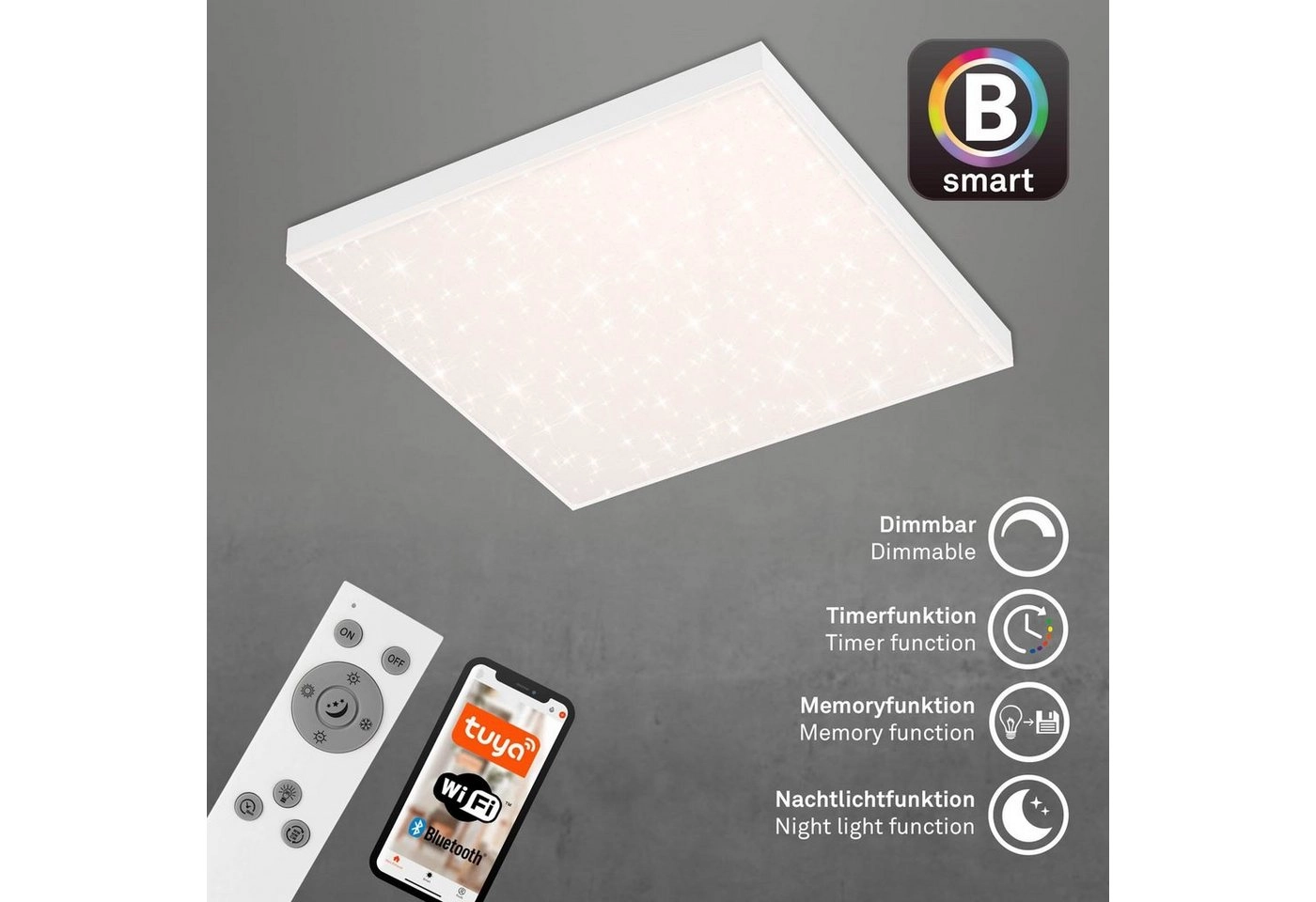 Sternenhimmel CCT LED Panel, 45cm, 24 W, 2500 lm, Weiß