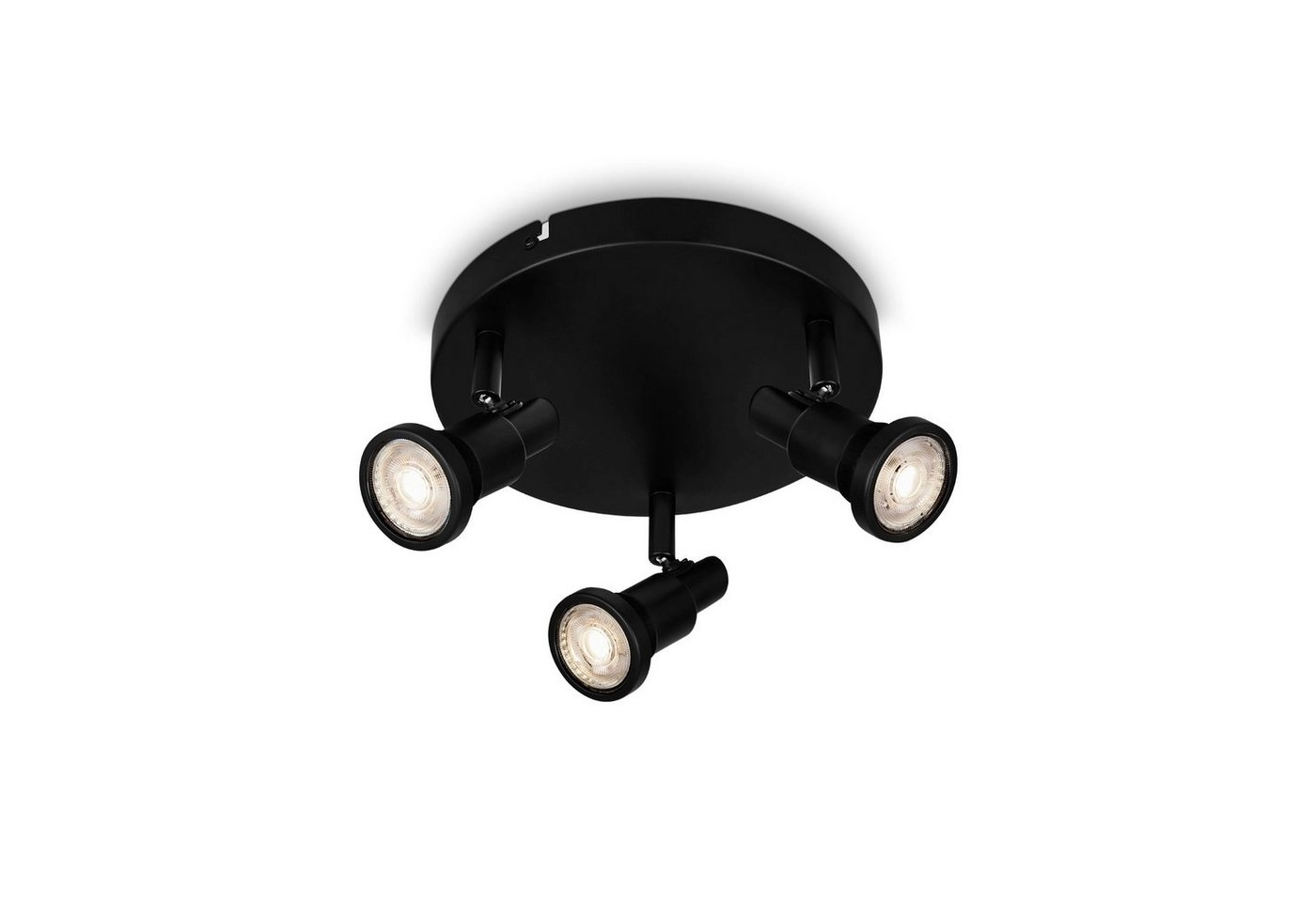 LED Spotleuchte, Ø12,5 cm, 3x GU10, 4,8W, 400 lm, schwarz