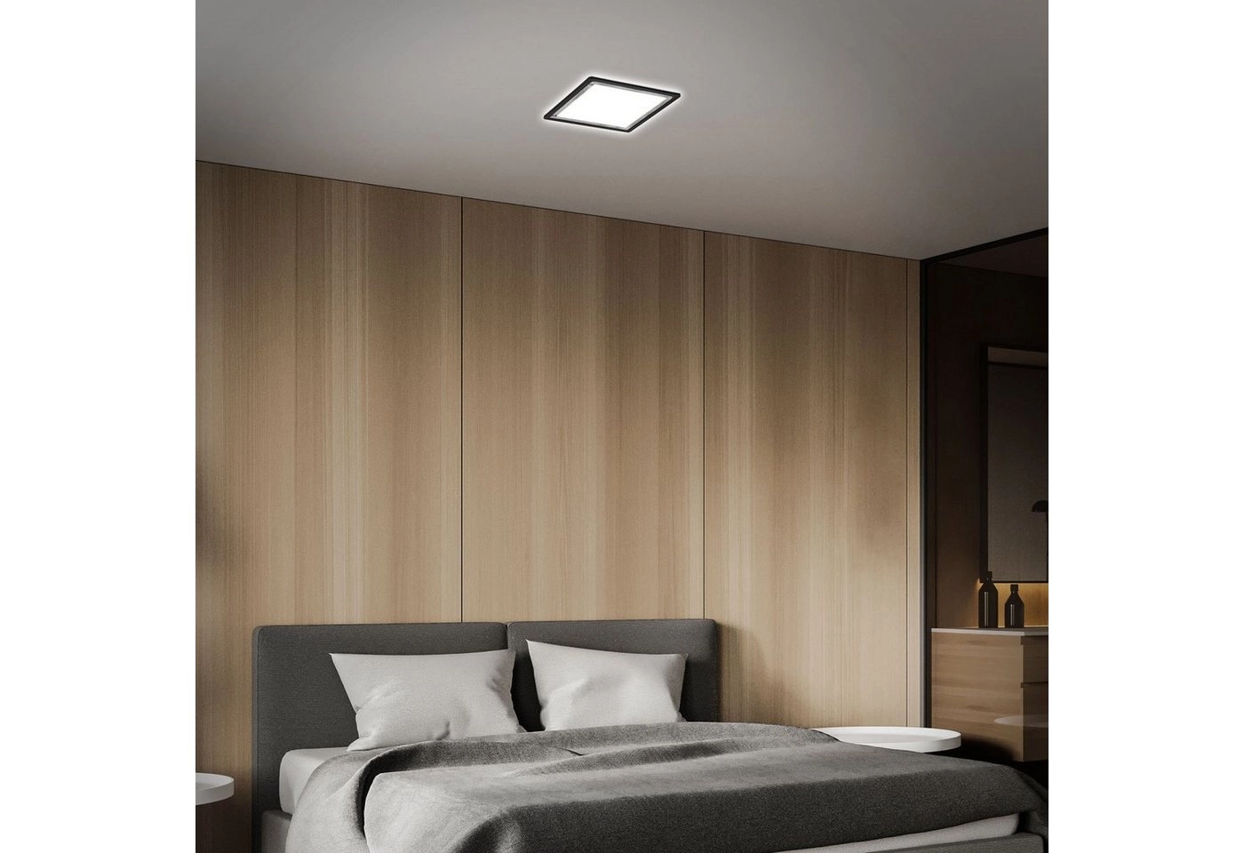 Ultraflaches LED Panel mit LED Backlight, 42 cm, 1x LED, 18 W, 2400 lm, schwarz-silber