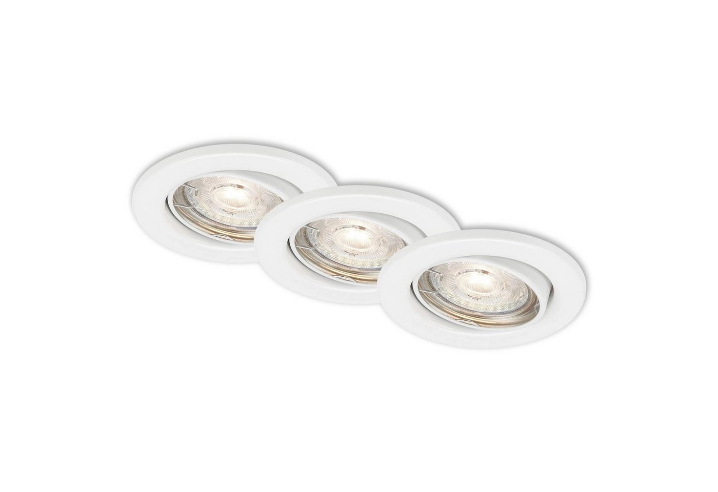 3er Set LED Einbauleuchte, Ø 8,6 cm, 5 W, Weiß