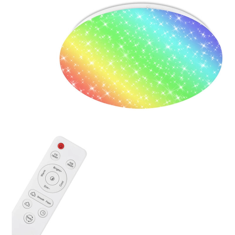 Sternenhimmel CCT RGB LED Deckenleuchte, Ø 33 cm, 21 W, 2200 lm, Weiß