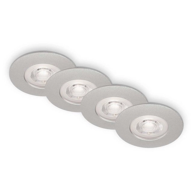 LED Einbauleuchten, Ø9 cm, 4x LED, 4,9 W, 480 lm, chrom-matt