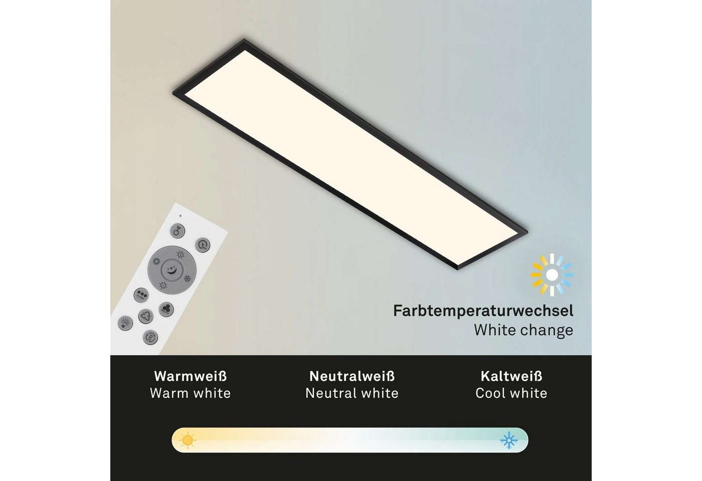 CCT LED Panel, 100 cm, 24 W, 2400 lm, schwarz