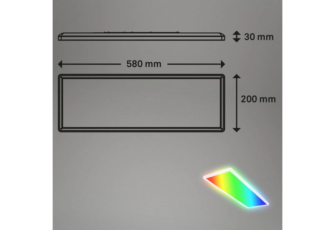 Ultraflaches RGB/W-LED Panel mit Backlight, 42 cm, 1x LED, 22 W, 3000 lm, weiß
