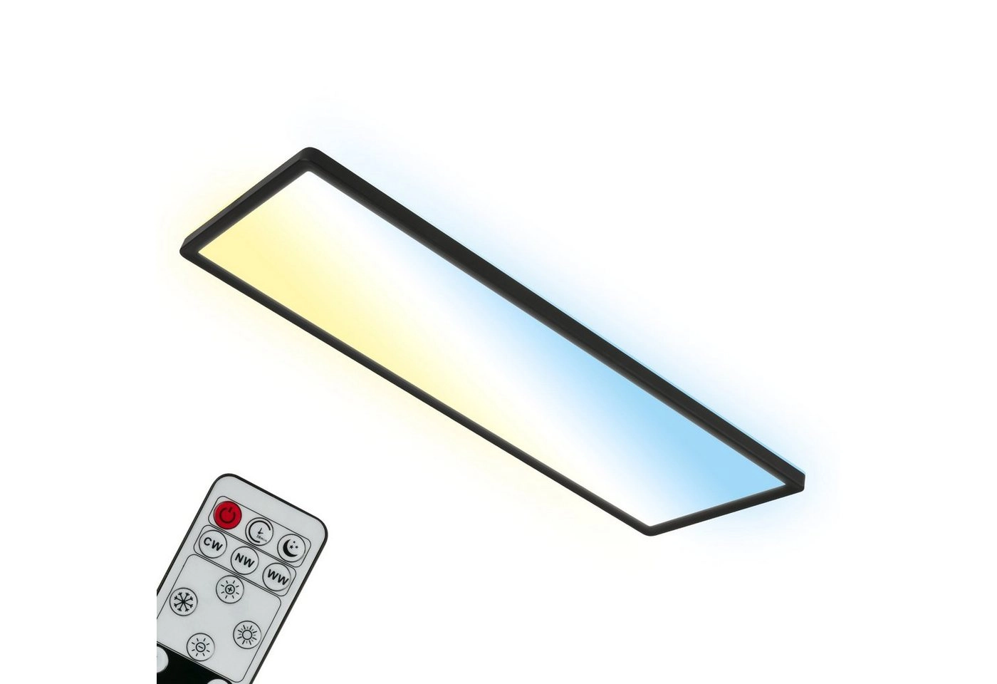 Ultraflaches CCT LED Panel, 29,3 cm, 1x LED, 23 W, 3000 lm, schwarz
