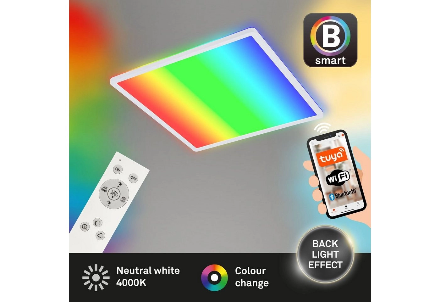 B smart RGB/W-LED Panel, 42 cm, LED-Platine, 22 W, 2700 lm, weiß