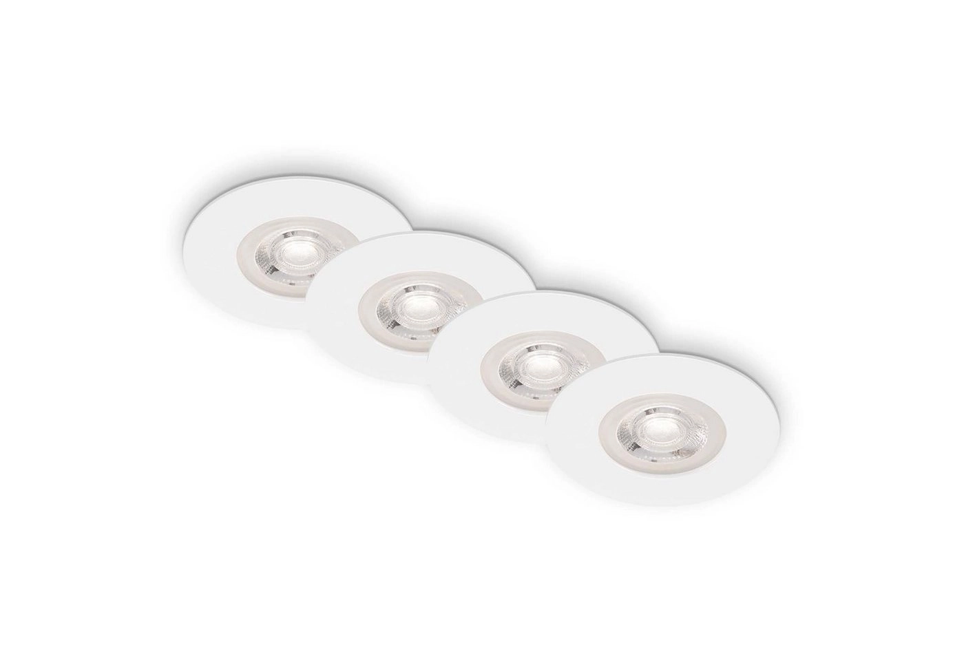 LED Einbauleuchten, Ø9 cm, 4x LED, 4,9 W, 480 lm, matt-weiß